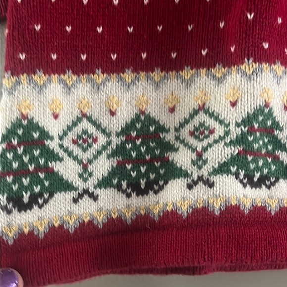 Cozy Vintage Knit Kids Dress with Festive Pattern - Picture 2 of 4